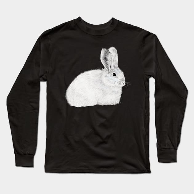 Snowshoe Hare Long Sleeve T-Shirt by CoffeeberryArt